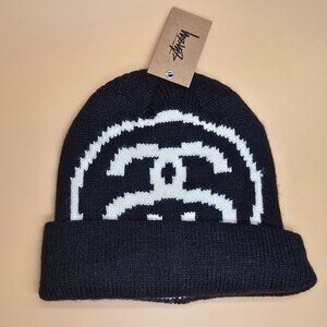 STUSSY BIG LINK CUFF BEANIE / BLACK